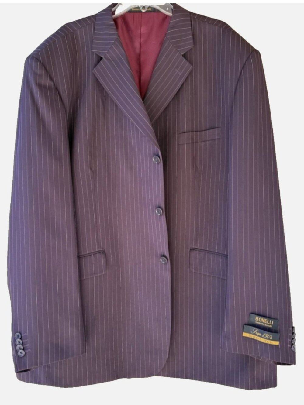 Umberto Bonelli Super 130's Men's Brown Pinstripe Sports Coat Blazer Size 58L